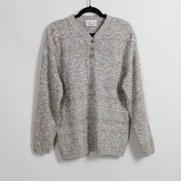 Tradition Heather Beige Textured Knit Vintage Sweater - Picture 15 of 16